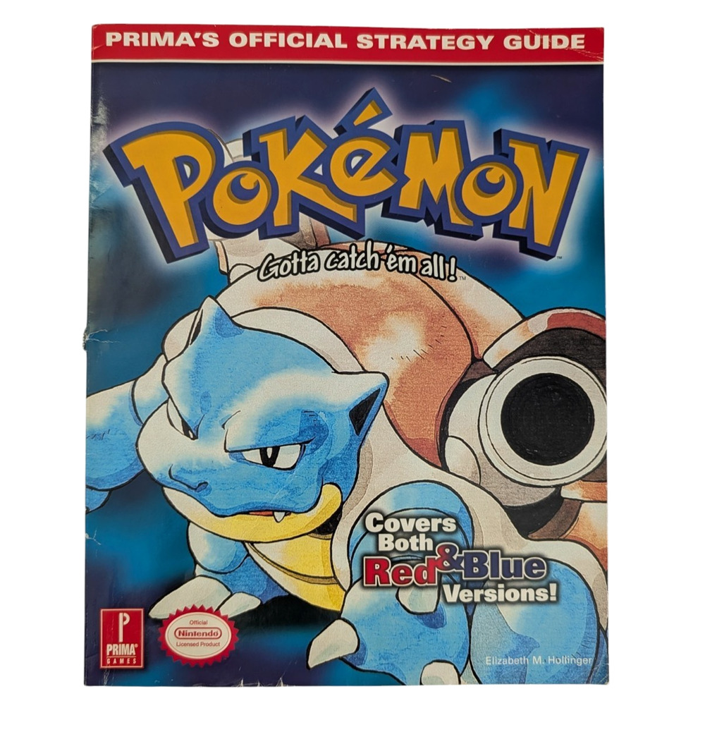 Pokemon Primas Official Strategy Guide Book Blue Cover 1999 Gameboy Blastoise
